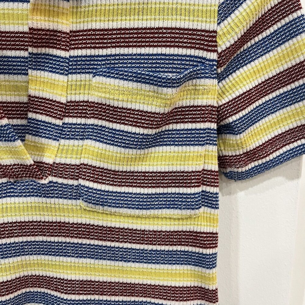 Zara Multicolor Striped Collared Knit Crop Top Size Small Retro Kidcore - Picture 4 of 5
